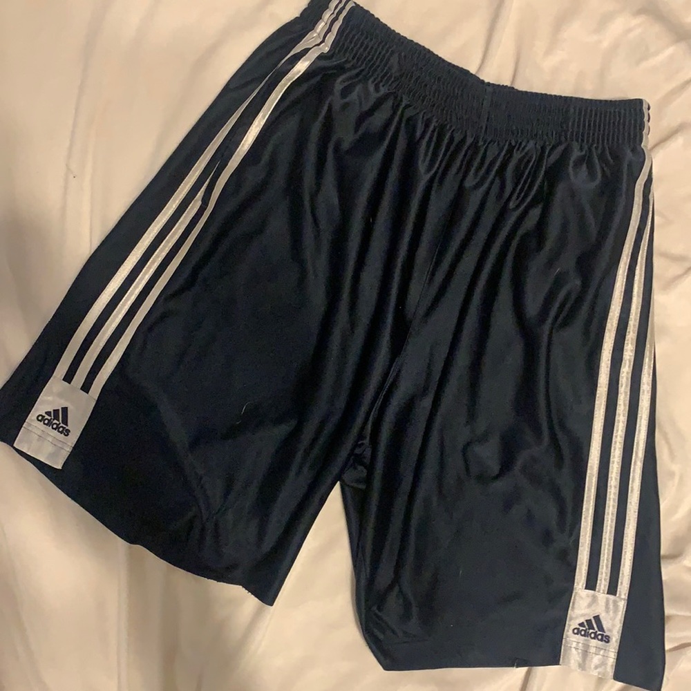 ADIDAS athletic shorts size L white and blue
